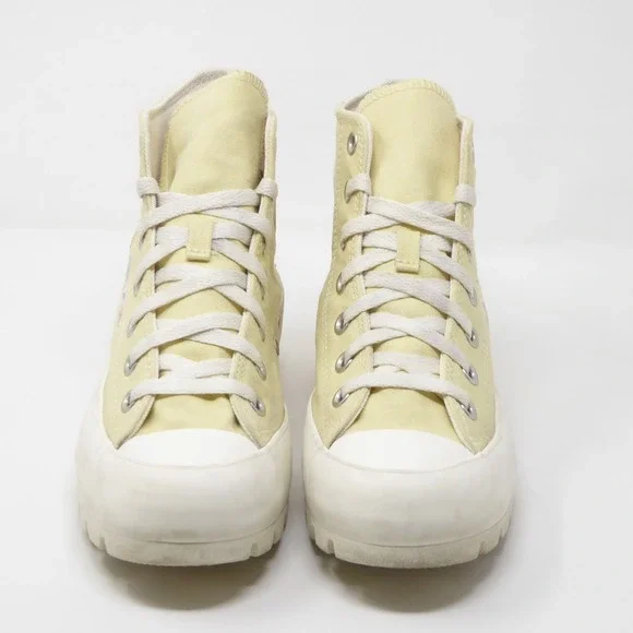 Converse Womens Chuck Taylor Lugged Yellow Floral Embroidered Sneakers 7.5 - Picture 2 of 9